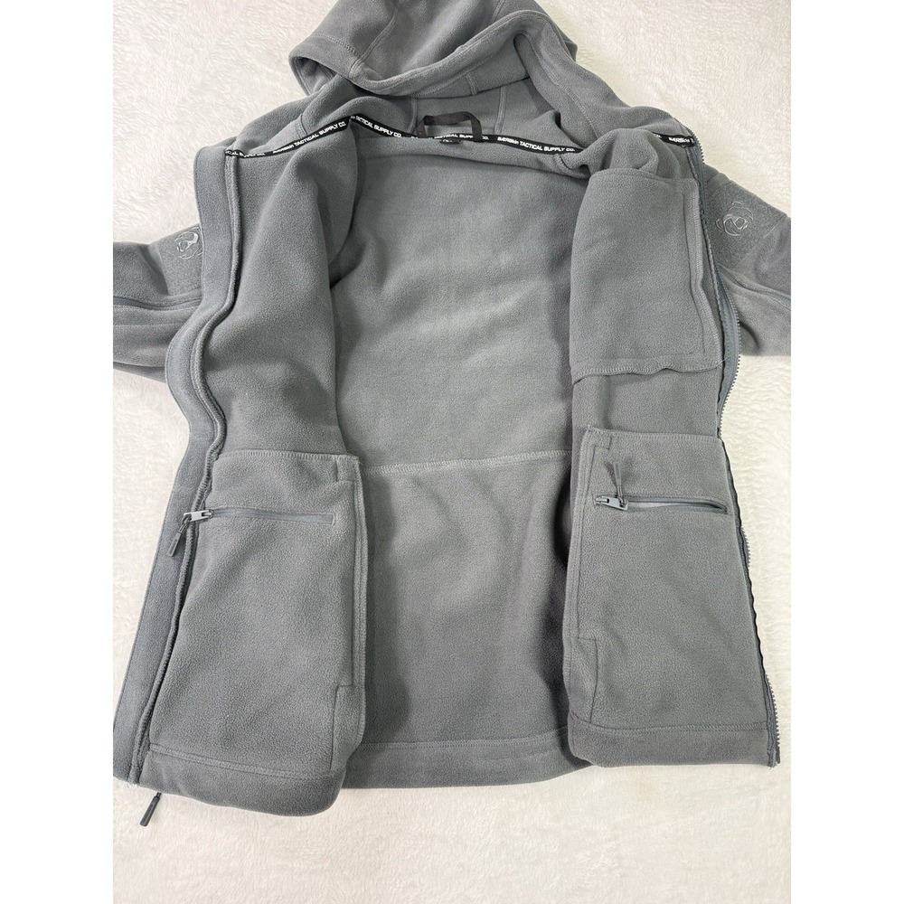 BAERskin Tactical Hoodie 4.0 Fleece Jacket Size Medium Full Zip Gray 10 Pockets - Picture 7 of 13